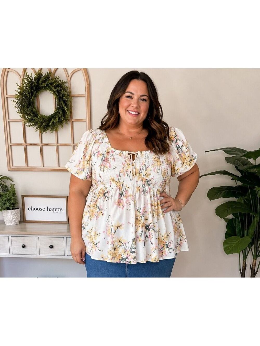 Torrid White Floral Crinkle Gauze Babydoll Top, Size 3X
